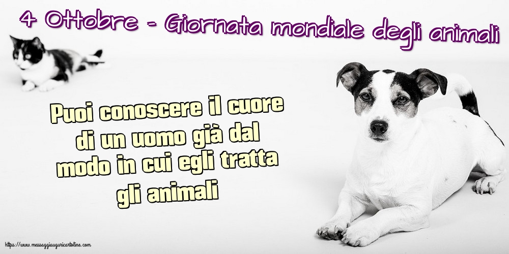 Giornata mondiale degli animali 4 Ottobre - Giornata mondiale degli animali