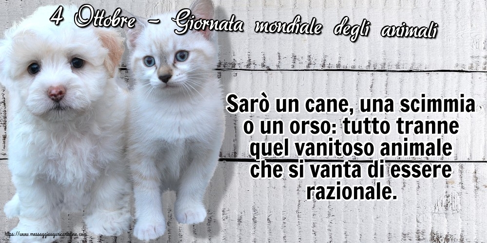 4 Ottobre - Giornata mondiale degli animali