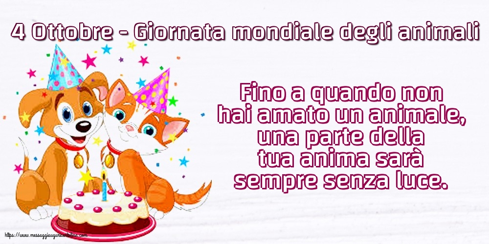 4 Ottobre - Giornata mondiale degli animali