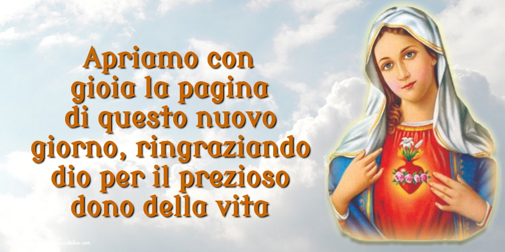 Apriamo con gioia la pagina di questo nuovo giorno