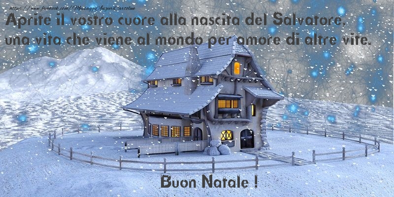 Aprite il vostro cuore alla nascita del Salvatore, una vita che viene al mondo per amore di altre vite. Buon Natale!