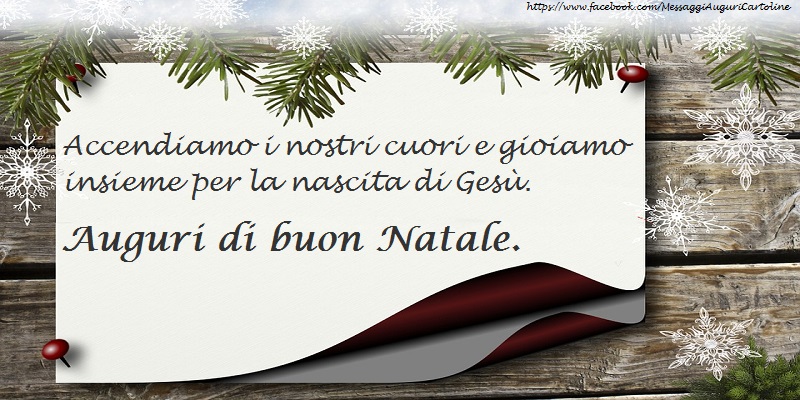 Accendiamo i nostri cuori e gioiamo insieme per la nascita di Gesù. Auguri di buon Natale.