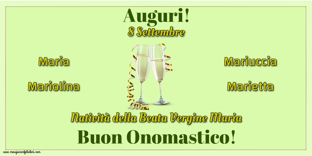 8 Settembre - Natività della Beata Vergine Maria