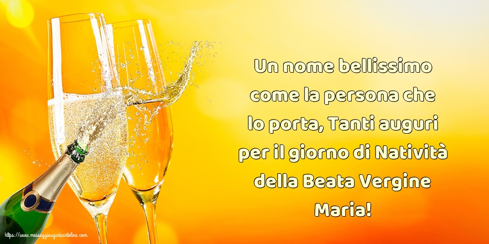 Tanti auguri per il giorno di Natività della Beata Vergine Maria!