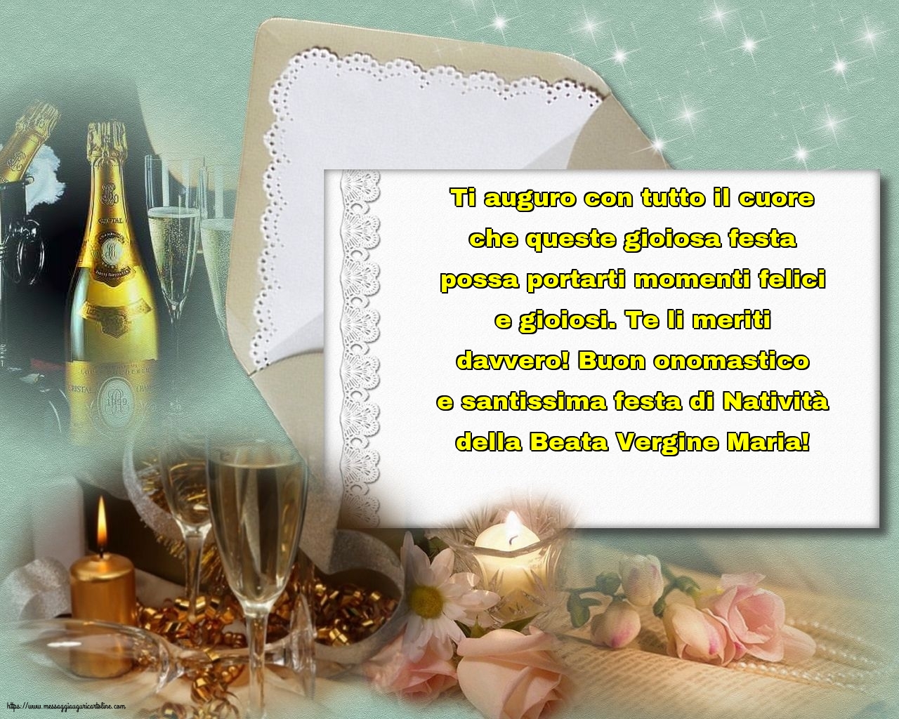 Buon onomastico e santissima festa di Natività della Beata Vergine Maria!