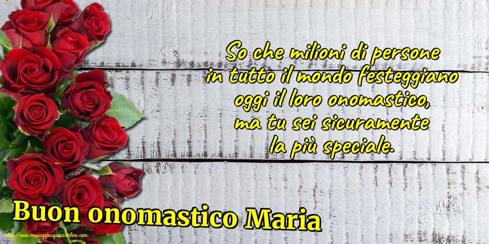 Buon onomastico Maria