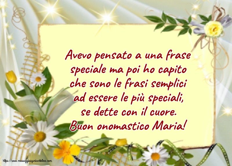 Buon onomastico Maria!