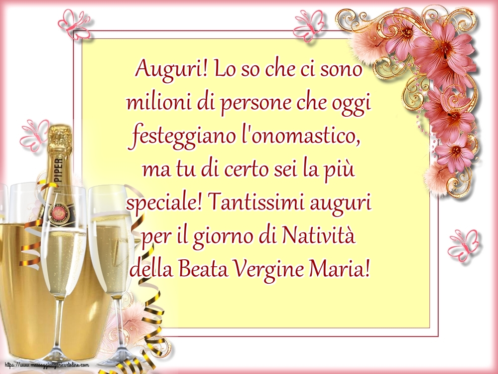 Tantissimi auguri per il giorno di Natività della Beata Vergine Maria!