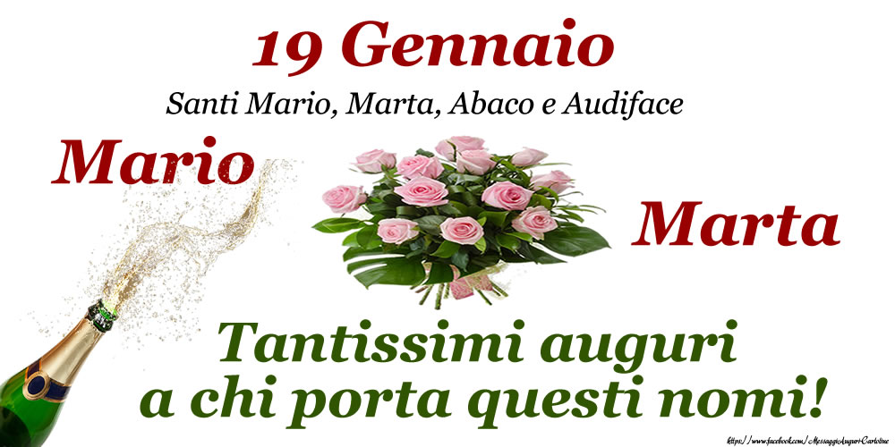 19 Gennaio - Santi Mario, Marta, Abaco e Audiface