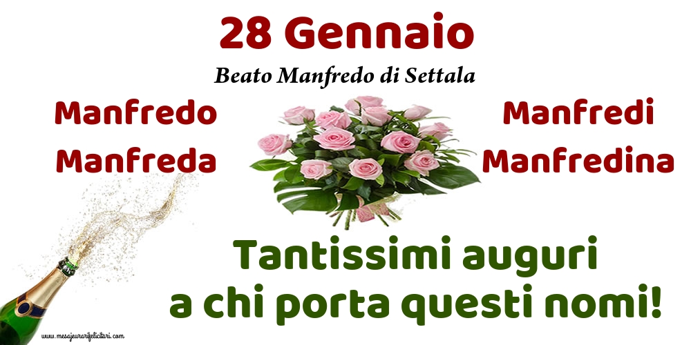 Cartoline di onomastico - 28 Gennaio - Beato Manfredo di Settala - messaggiauguricartoline.com