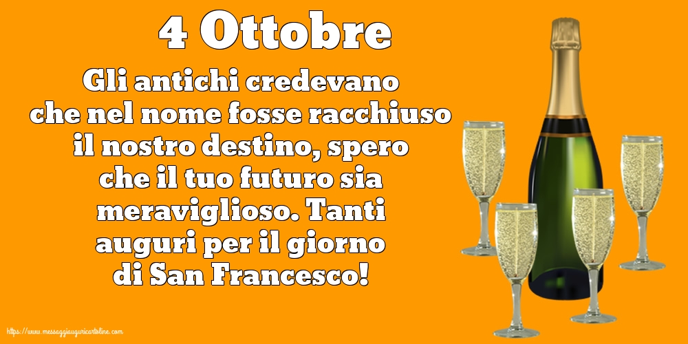 San Francesco 4 Ottobre - 4 Ottobre - Tanti auguri per il giorno di San Francesco!