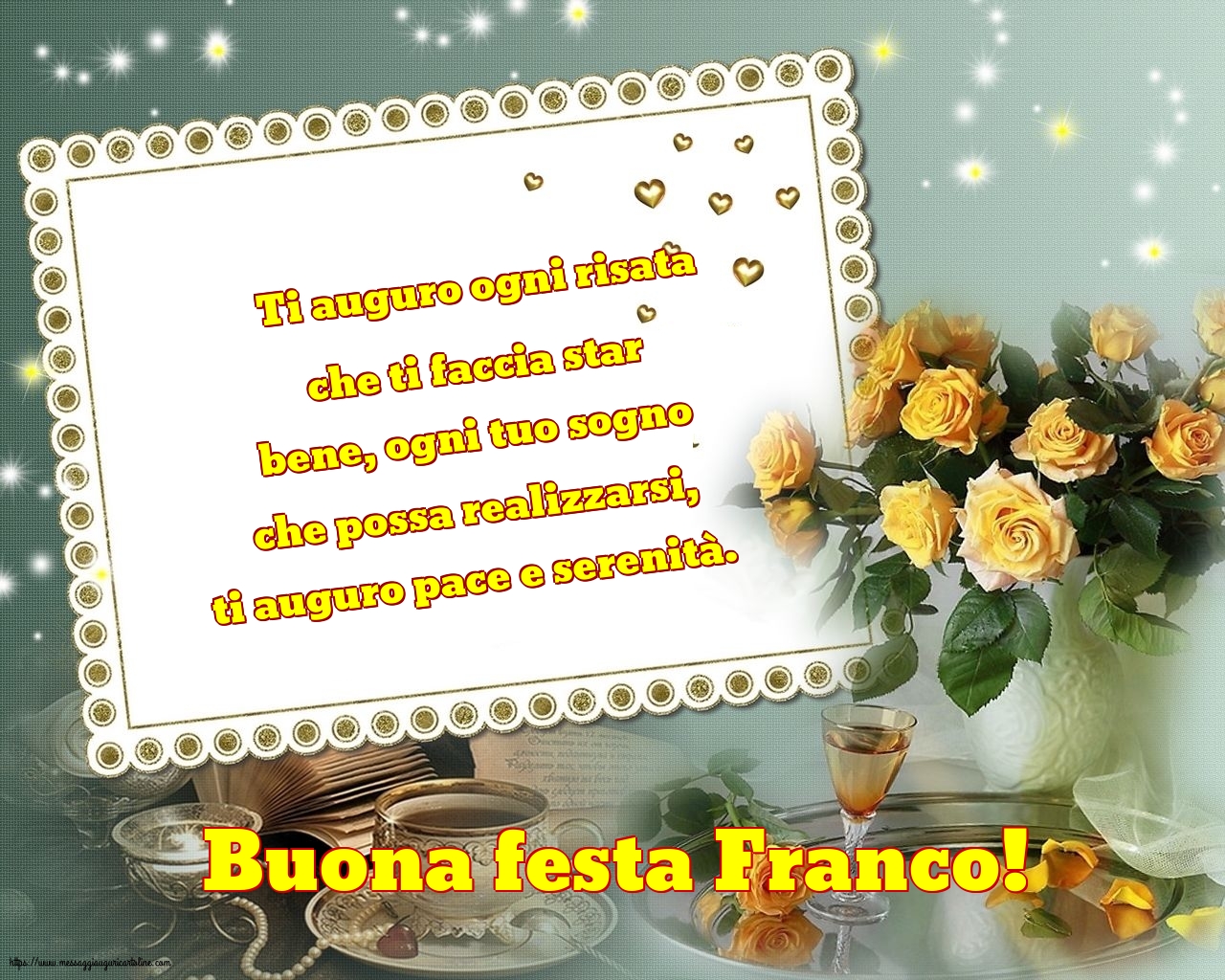 Cartoline di San Francesco - Buona festa Franco! - messaggiauguricartoline.com