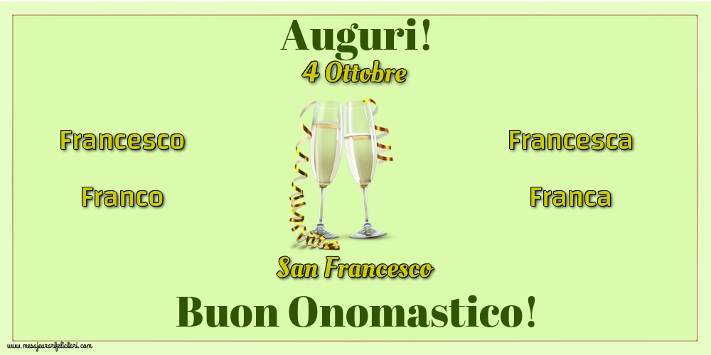 4 Ottobre - San Francesco