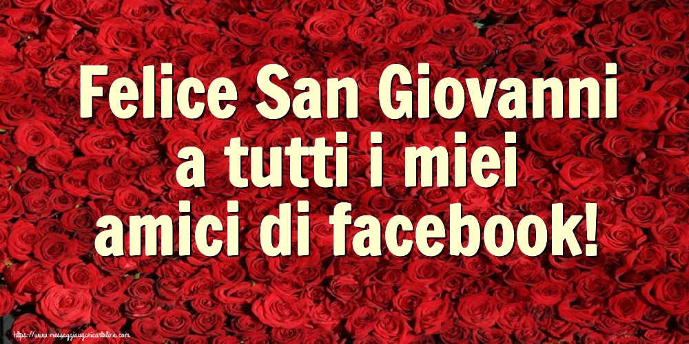 Felice San Giovanni a tutti i miei amici di facebook!