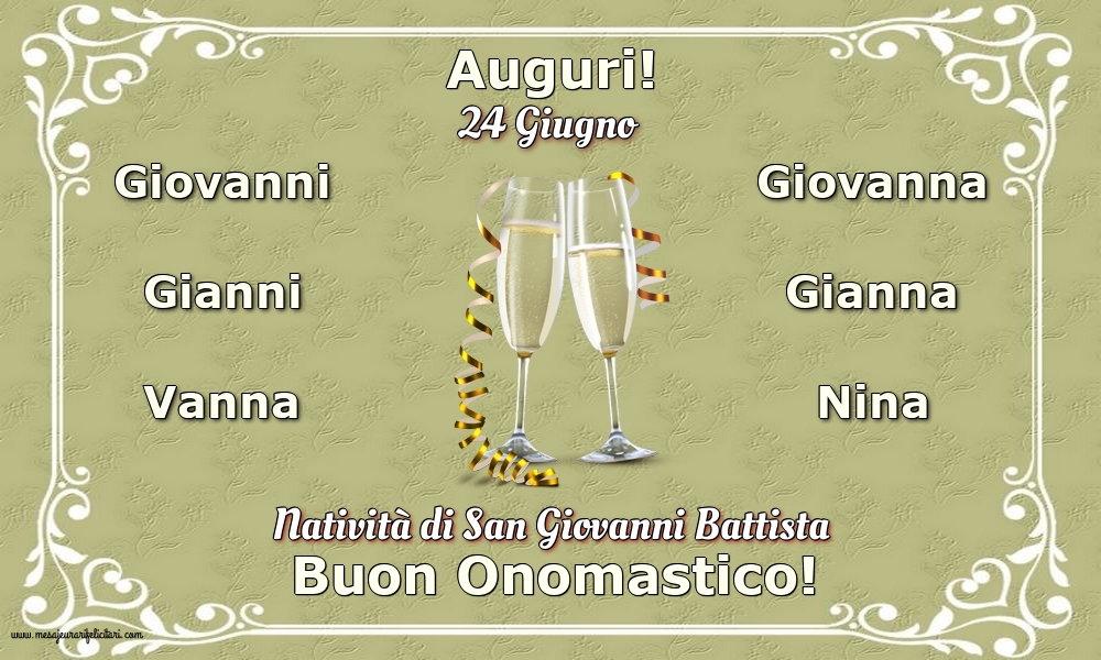 San Giovanni Battista 24 Giugno - Natività di San Giovanni Battista