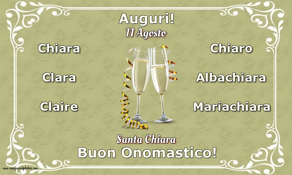 11 Agosto - Santa Chiara