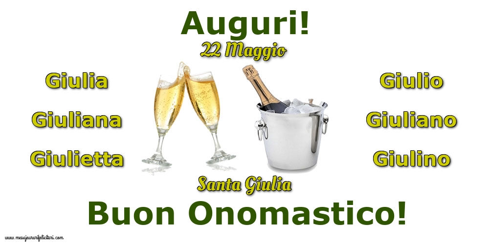 Cartoline di Santa Giulia - 22 Maggio - Santa Giulia - messaggiauguricartoline.com