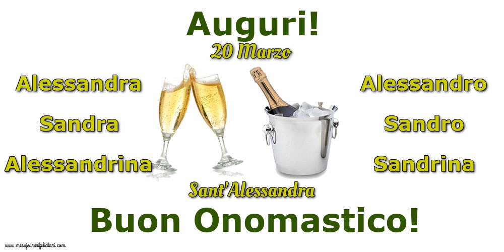 Cartoline di Sant'Alessandra - 20 Marzo - Sant'Alessandra - messaggiauguricartoline.com