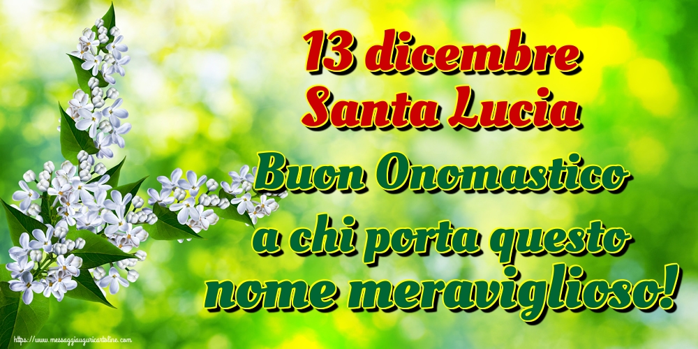 13 dicembre Santa Lucia Buon Onomastico a chi porta questo nome meraviglioso!