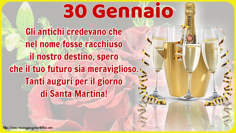 Santa Martina 30 Gennaio - Tanti auguri per il giorno di Santa Martina!