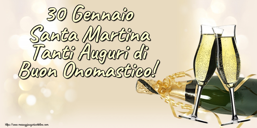 Cartoline di Santa Martina - 30 Gennaio Santa Martina Tanti Auguri di Buon Onomastico! - messaggiauguricartoline.com