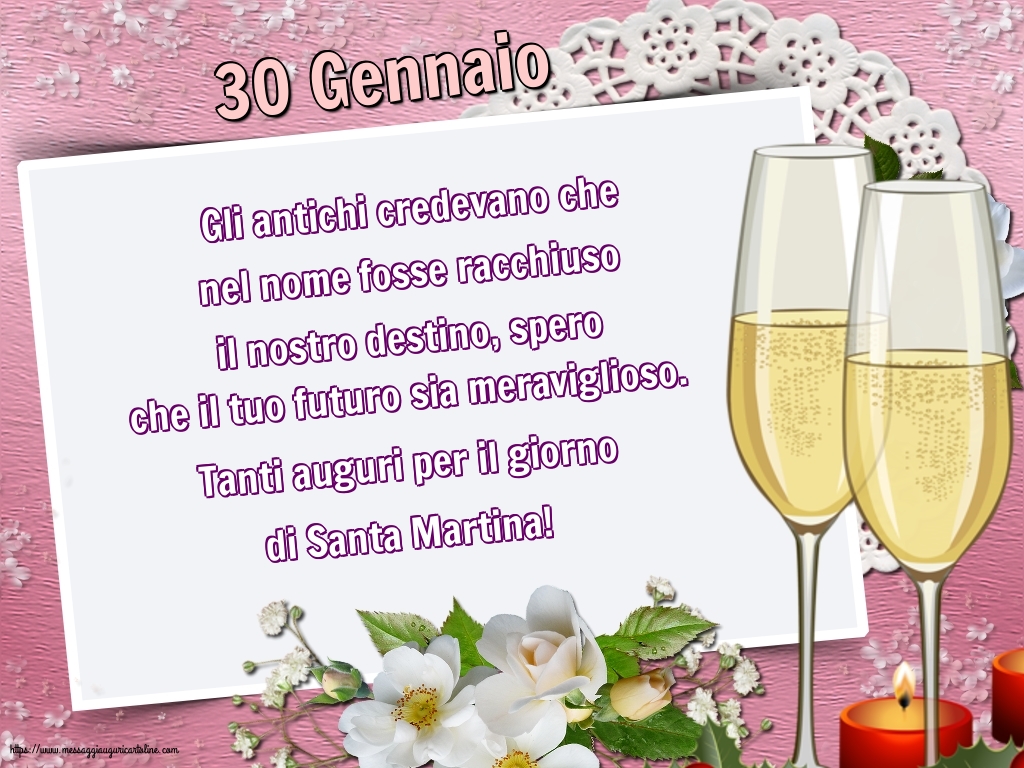 30 Gennaio - Tanti auguri per il giorno di Santa Martina!