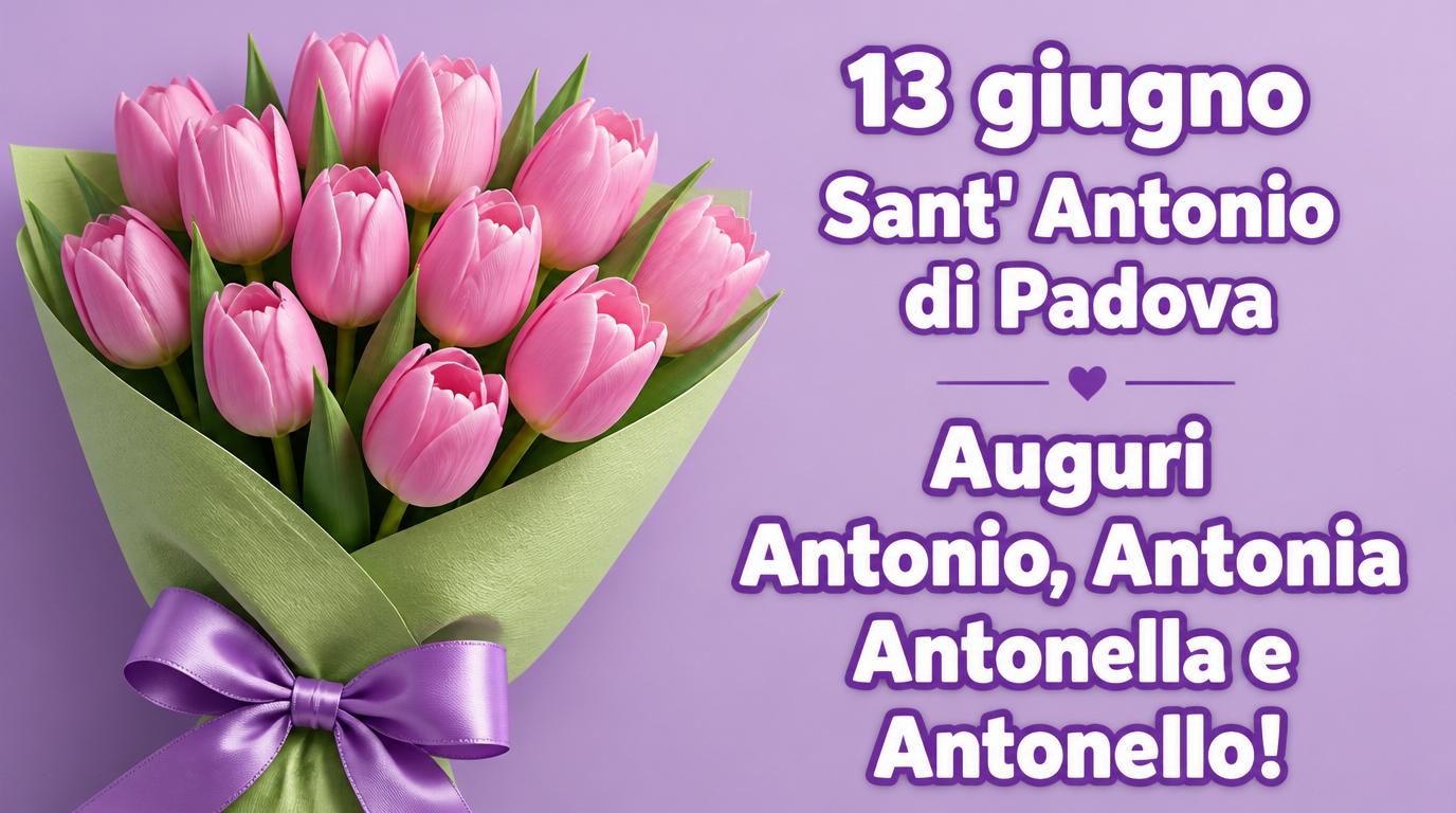 13 giugno Sant' Antonio di Padova Buon onomastico Antonio e Antonia!