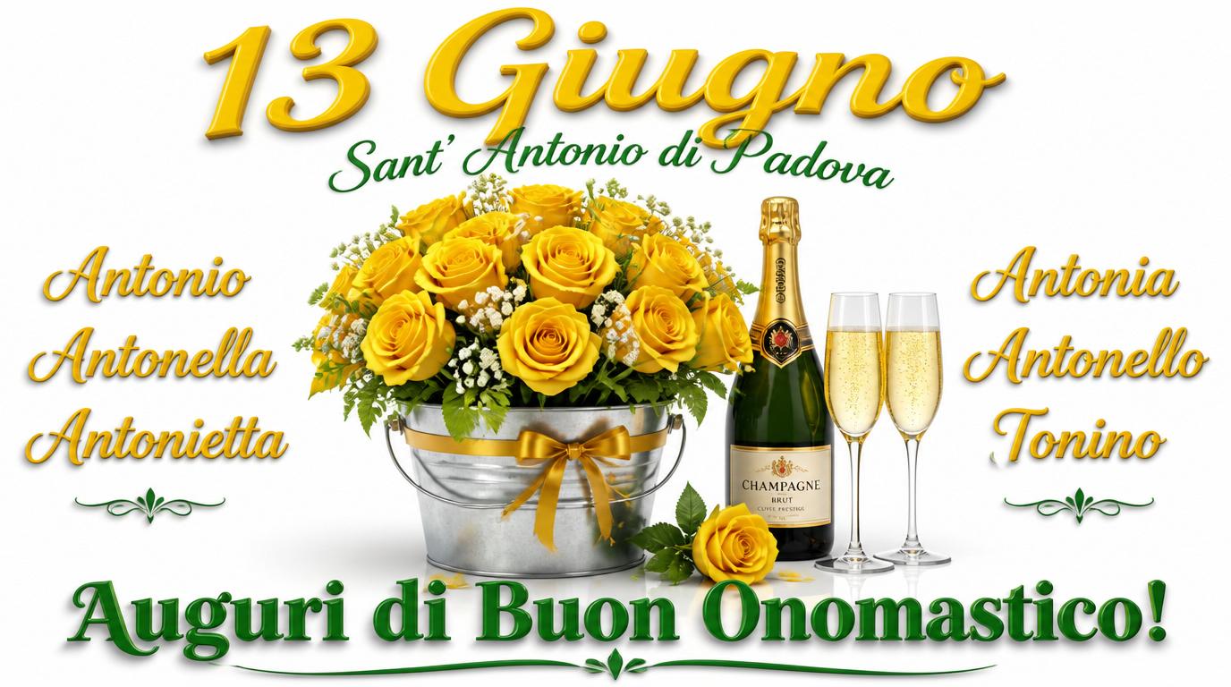 13 giugno Sant' Antonio di Padova Buon onomastico Antonio e Antonia!