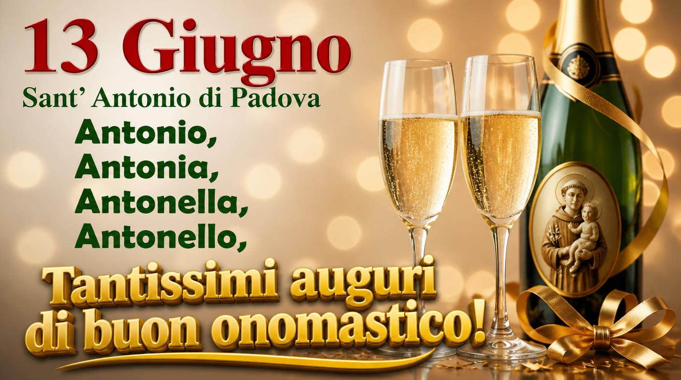 13 giugno Sant' Antonio di Padova Buon onomastico Antonio e Antonia!