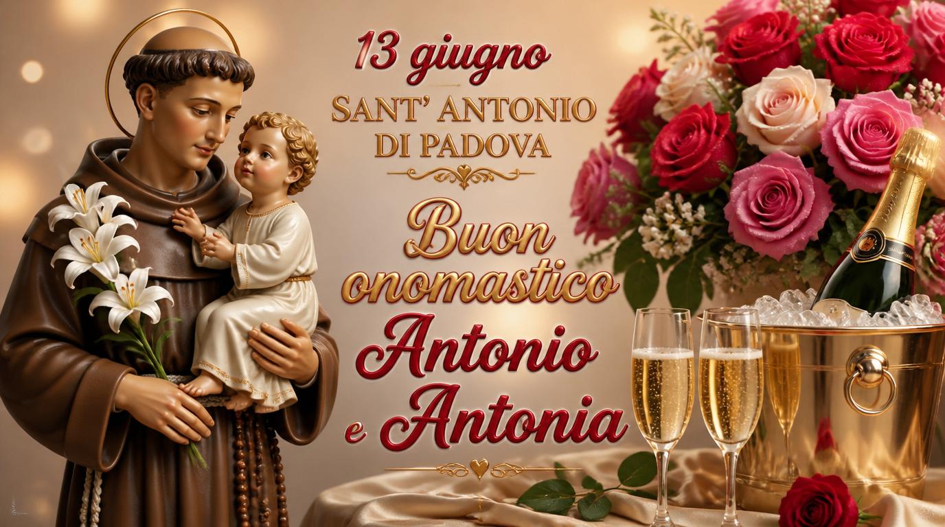 13 giugno Sant' Antonio di Padova Buon onomastico Antonio e Antonia!