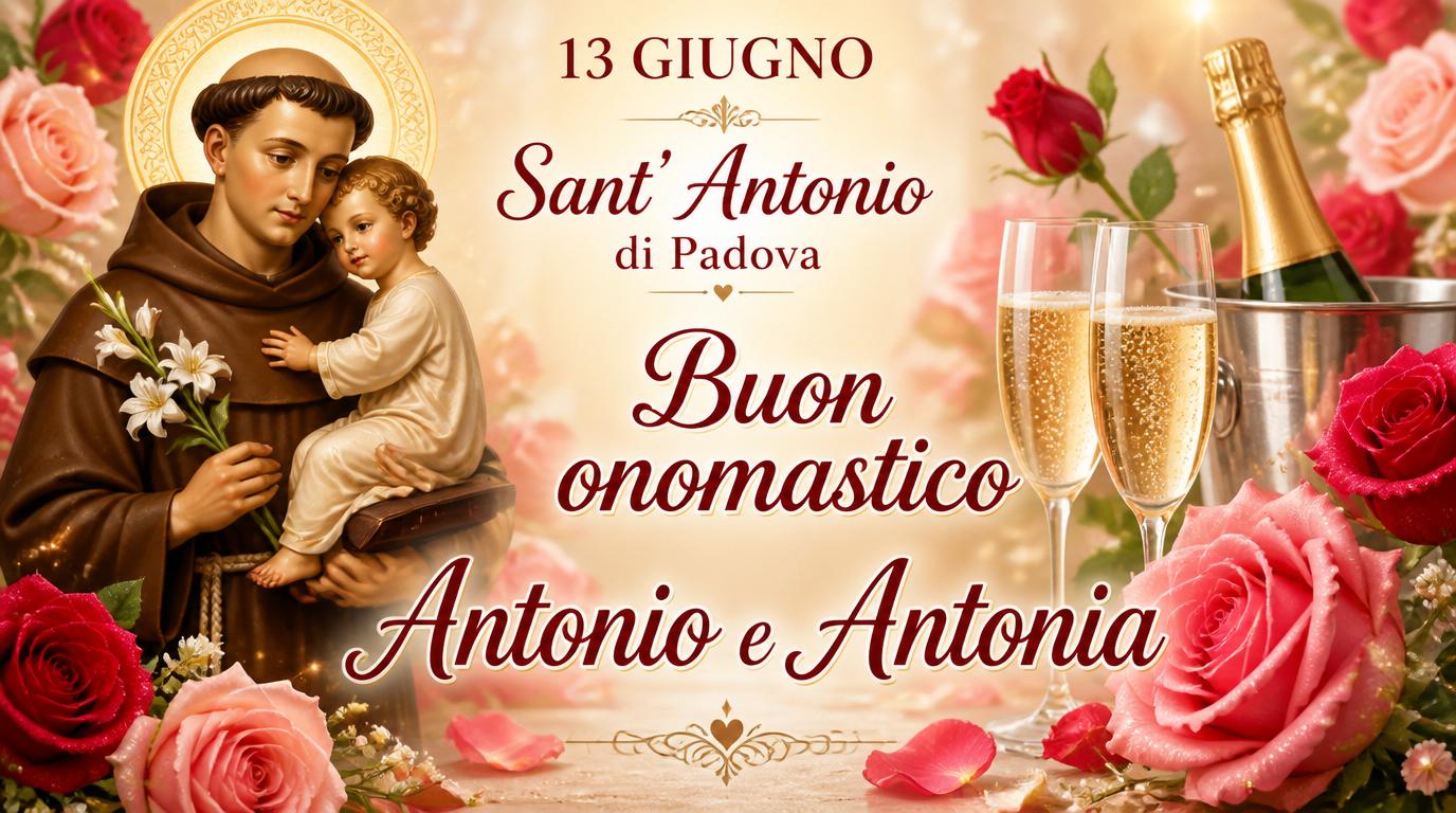 13 giugno Sant' Antonio di Padova Buon onomastico Antonio e Antonia!