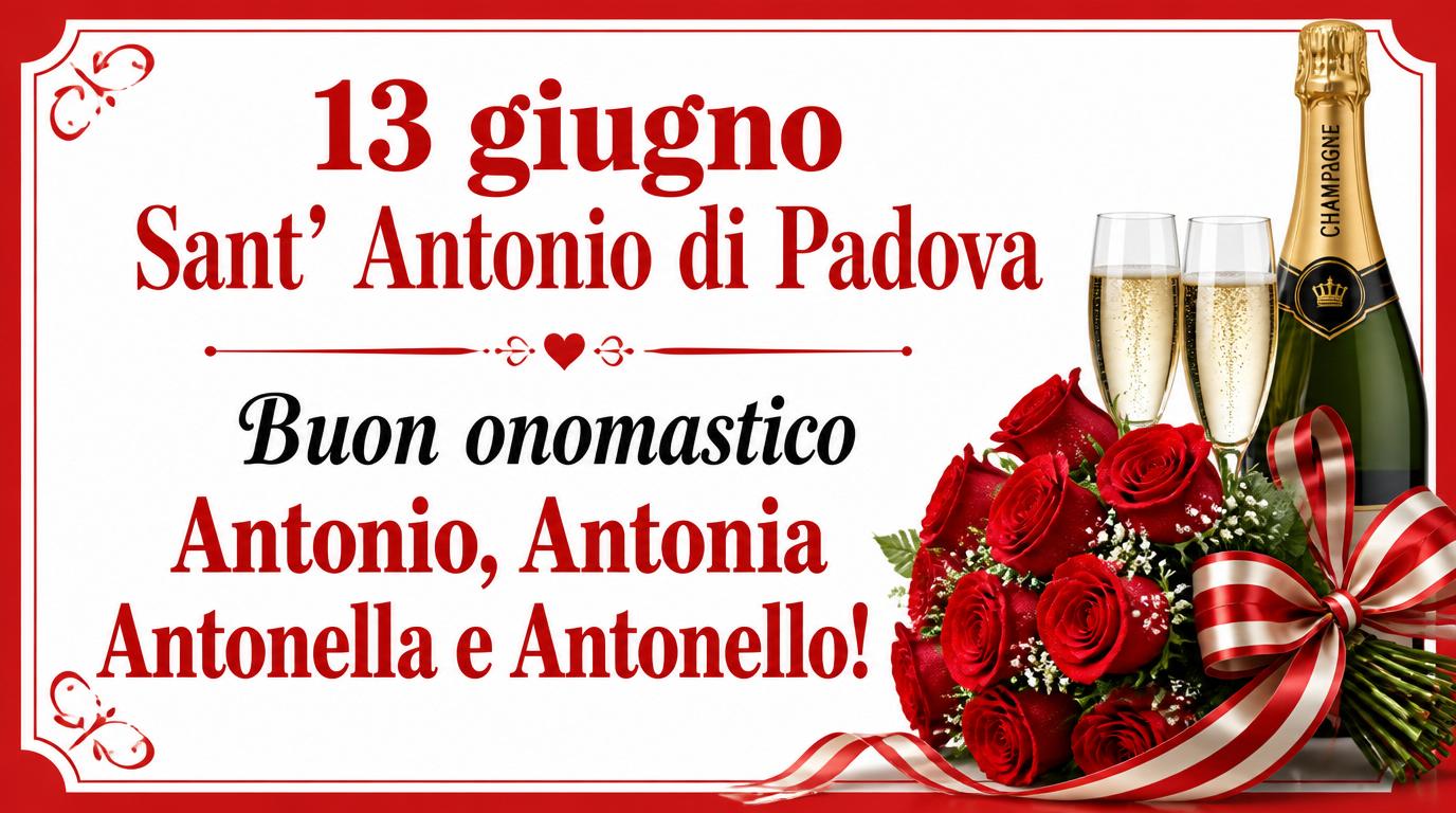 13 giugno Sant' Antonio di Padova Buon onomastico Antonio e Antonia!
