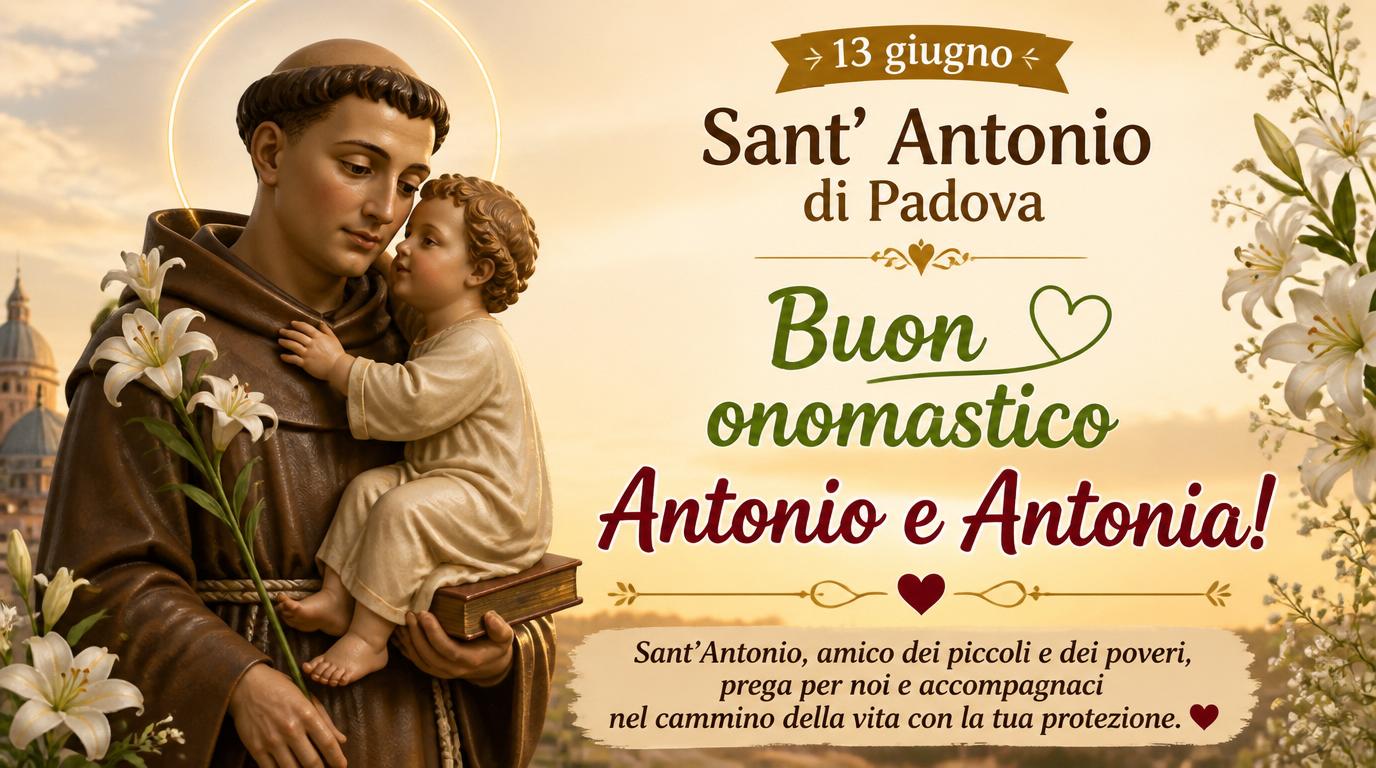 13 giugno Sant' Antonio di Padova Buon onomastico Antonio e Antonia!