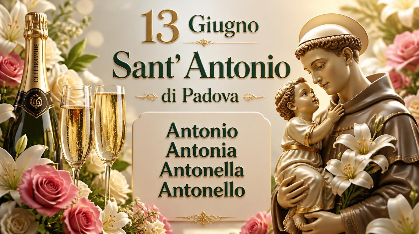 13 giugno Sant' Antonio di Padova Buon onomastico Antonio e Antonia!