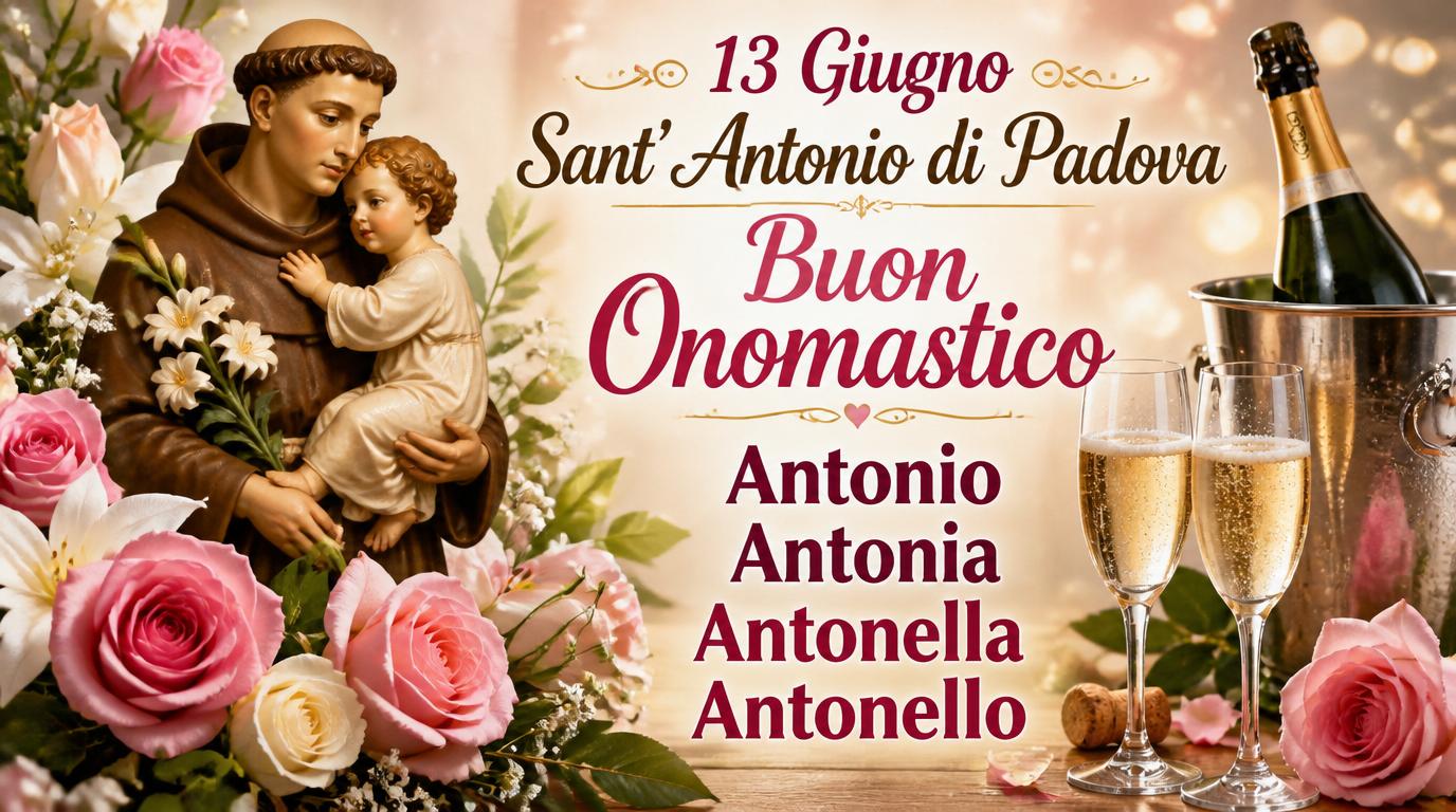 13 giugno Sant' Antonio di Padova Buon onomastico Antonio e Antonia!