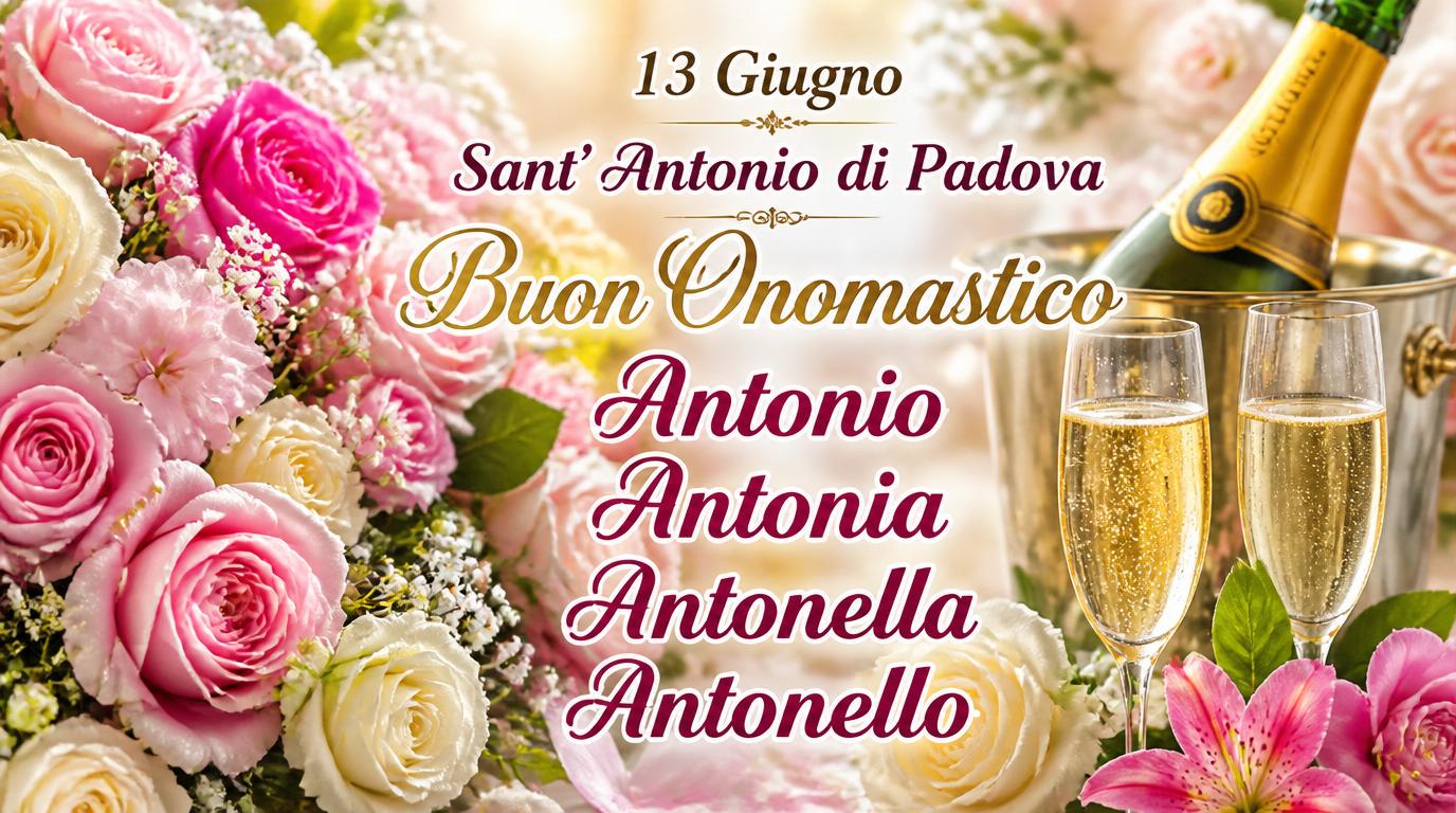 13 giugno Sant' Antonio di Padova Buon onomastico Antonio e Antonia!