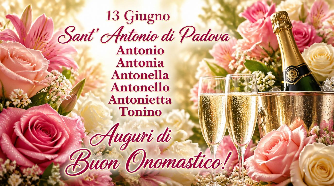 13 giugno Sant' Antonio di Padova Buon onomastico Antonio e Antonia!