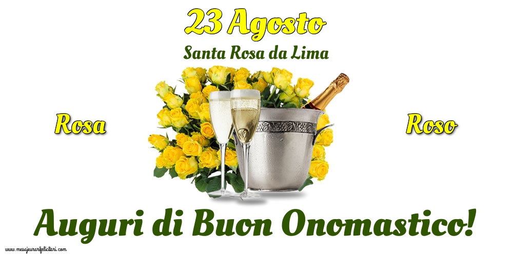 Cartoline di Santa Rosa - 23 Agosto - Santa Rosa da Lima - messaggiauguricartoline.com