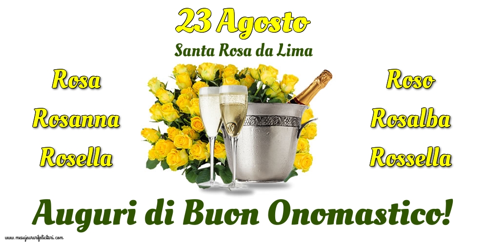 Cartoline di Santa Rosa - 23 Agosto - Santa Rosa da Lima - messaggiauguricartoline.com