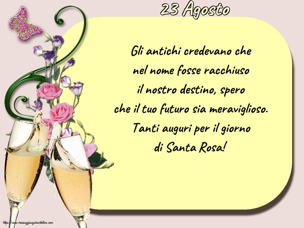 Santa Rosa 23 Agosto - 23 Agosto - Tanti auguri per il giorno di Santa Rosa!