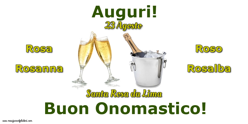 Cartoline di Santa Rosa - 23 Agosto - Santa Rosa da Lima - messaggiauguricartoline.com