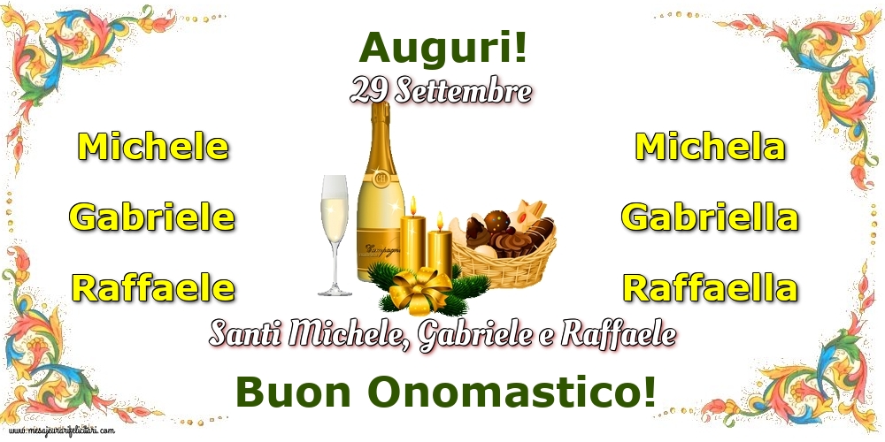 29 Settembre - Santi Michele, Gabriele e Raffaele