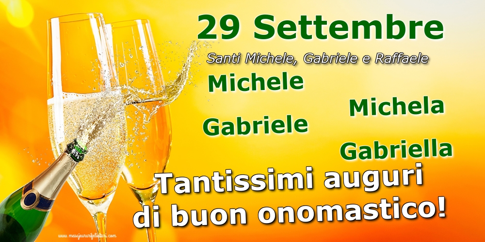 29 Settembre - Santi Michele, Gabriele e Raffaele