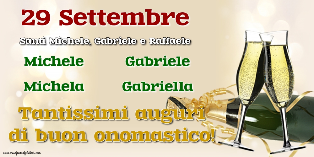 29 Settembre - Santi Michele, Gabriele e Raffaele