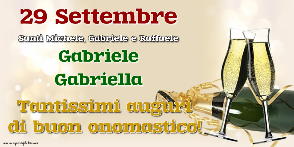 29 Settembre - Santi Michele, Gabriele e Raffaele