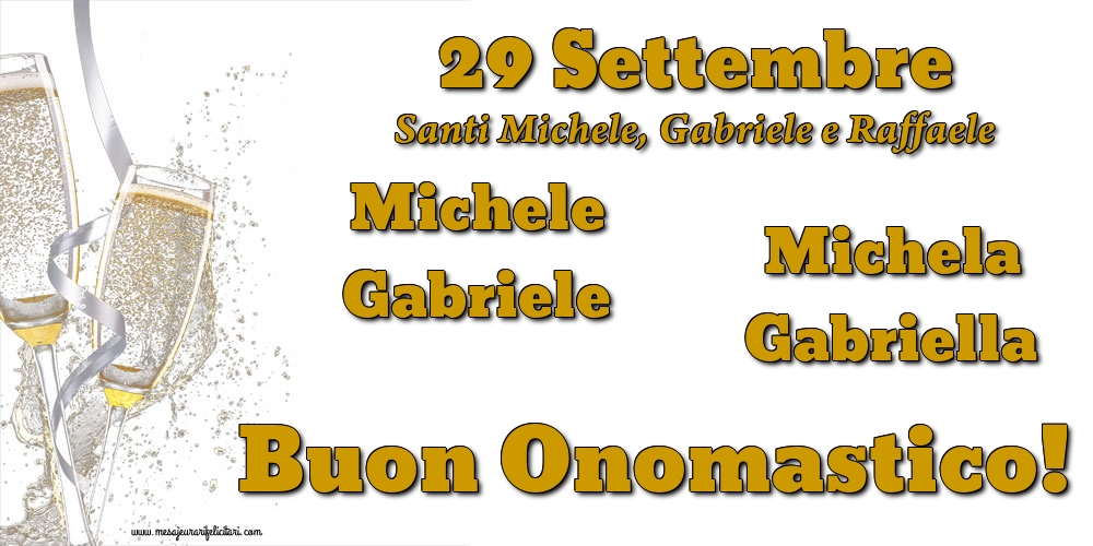 29 Settembre - Santi Michele, Gabriele e Raffaele
