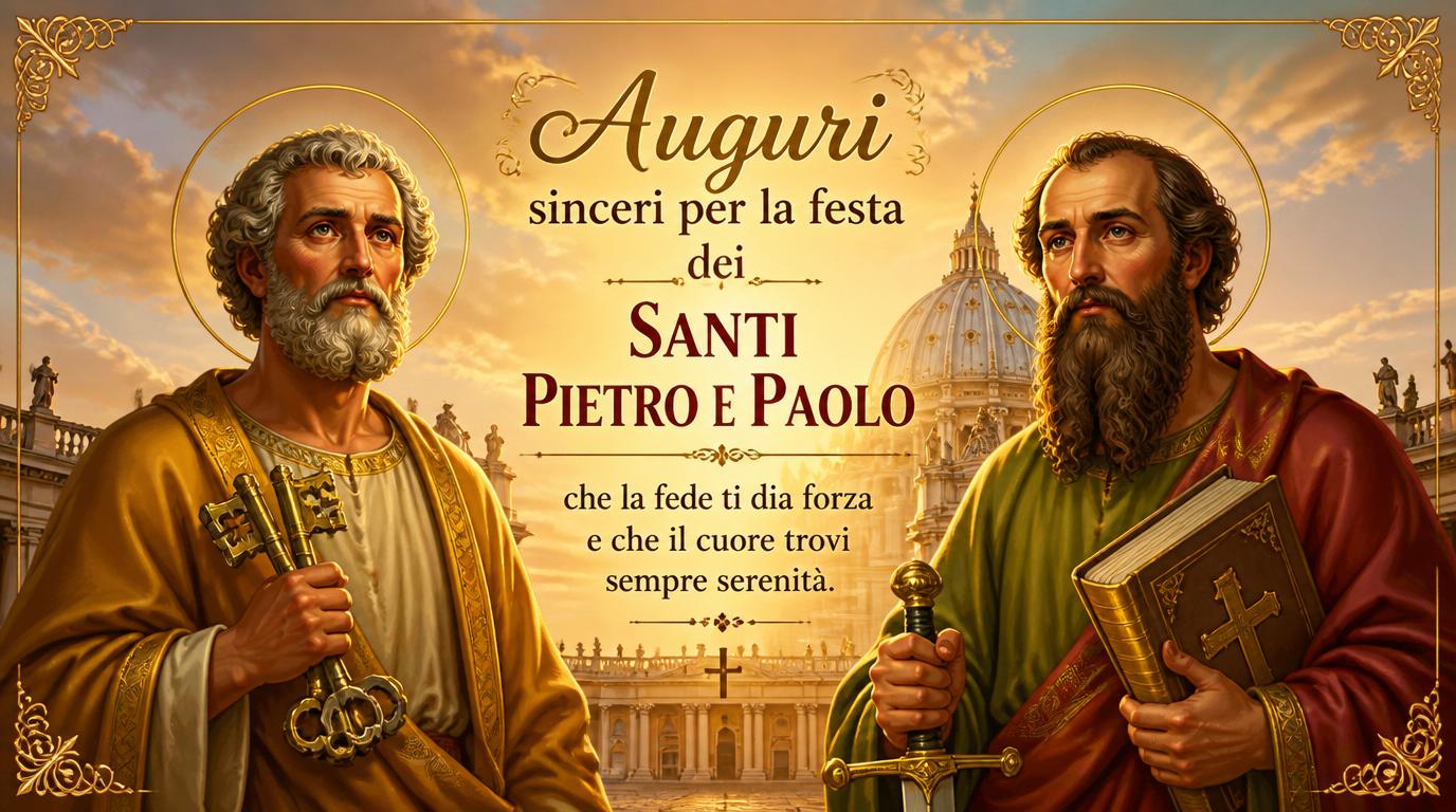 Auguri sinceri per la festa dei Santi Pietro e Paolo