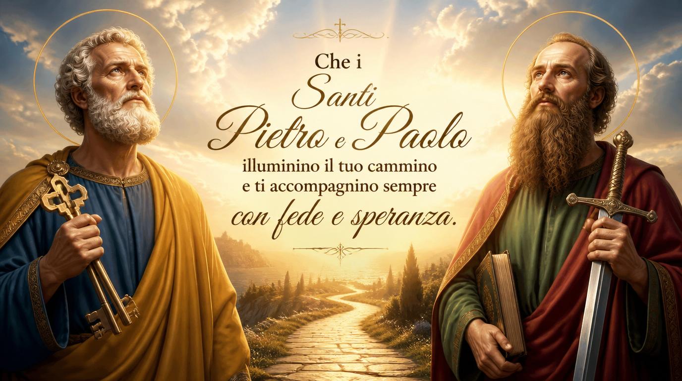 Che i Santi Pietro e Paolo illuminino il tuo cammino e ti accompagnino sempre con fede e speranza.