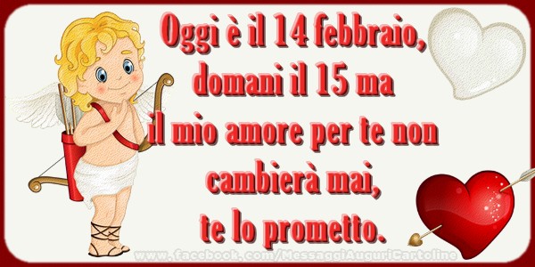 Cartoline di San Valentino - Oggi è il 14 febbraio - messaggiauguricartoline.com