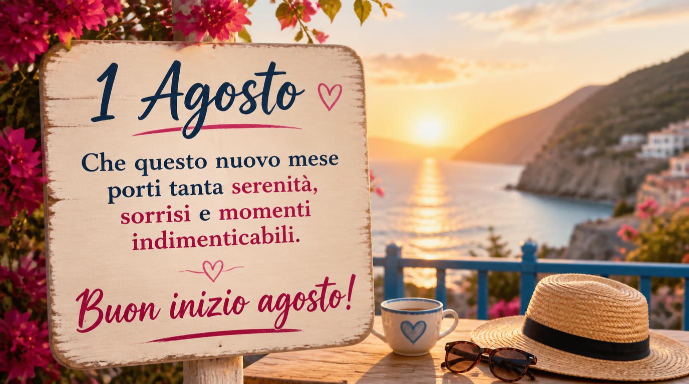 Cartoline di 1 Agosto - 1 Agosto – Che questo nuovo mese porti tanta serenità, sorrisi e momenti indimenticabili. Buon inizio agosto!